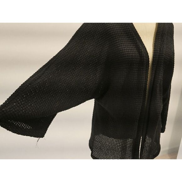Sunset Chaser Waffle Knit Cardigan Black M - Picture 3 of 9